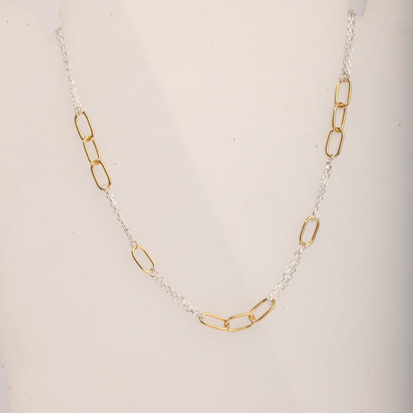 Blisse Allure Two Toned Necklace with Double chain Necklace