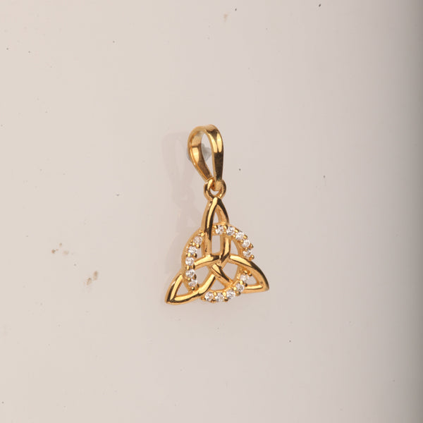 Blisse Allure Celtic Triangle Knot Gold Pendant