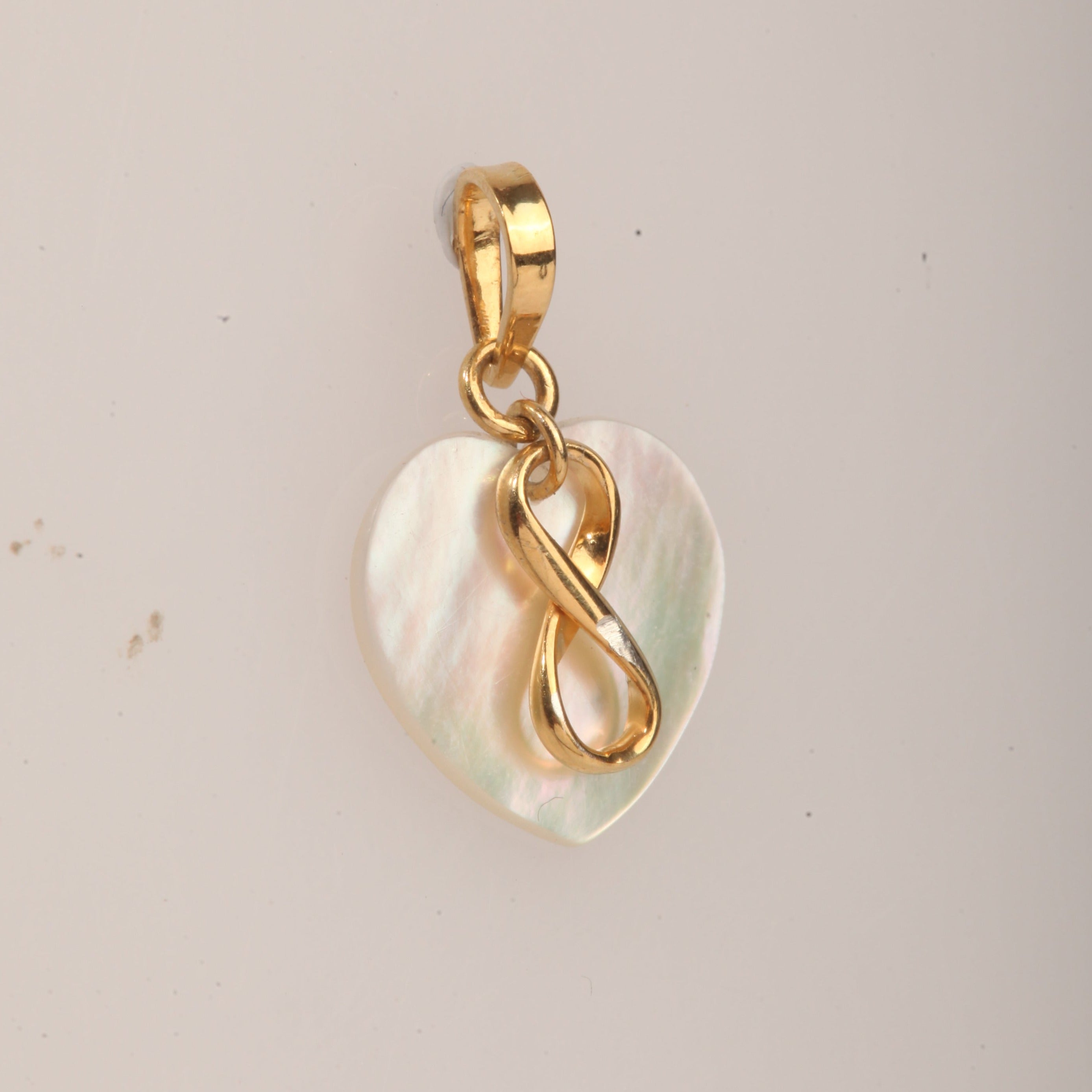 Blisse Allure Sterling Silver Mother of Pearl With Infinity Gold Pendant