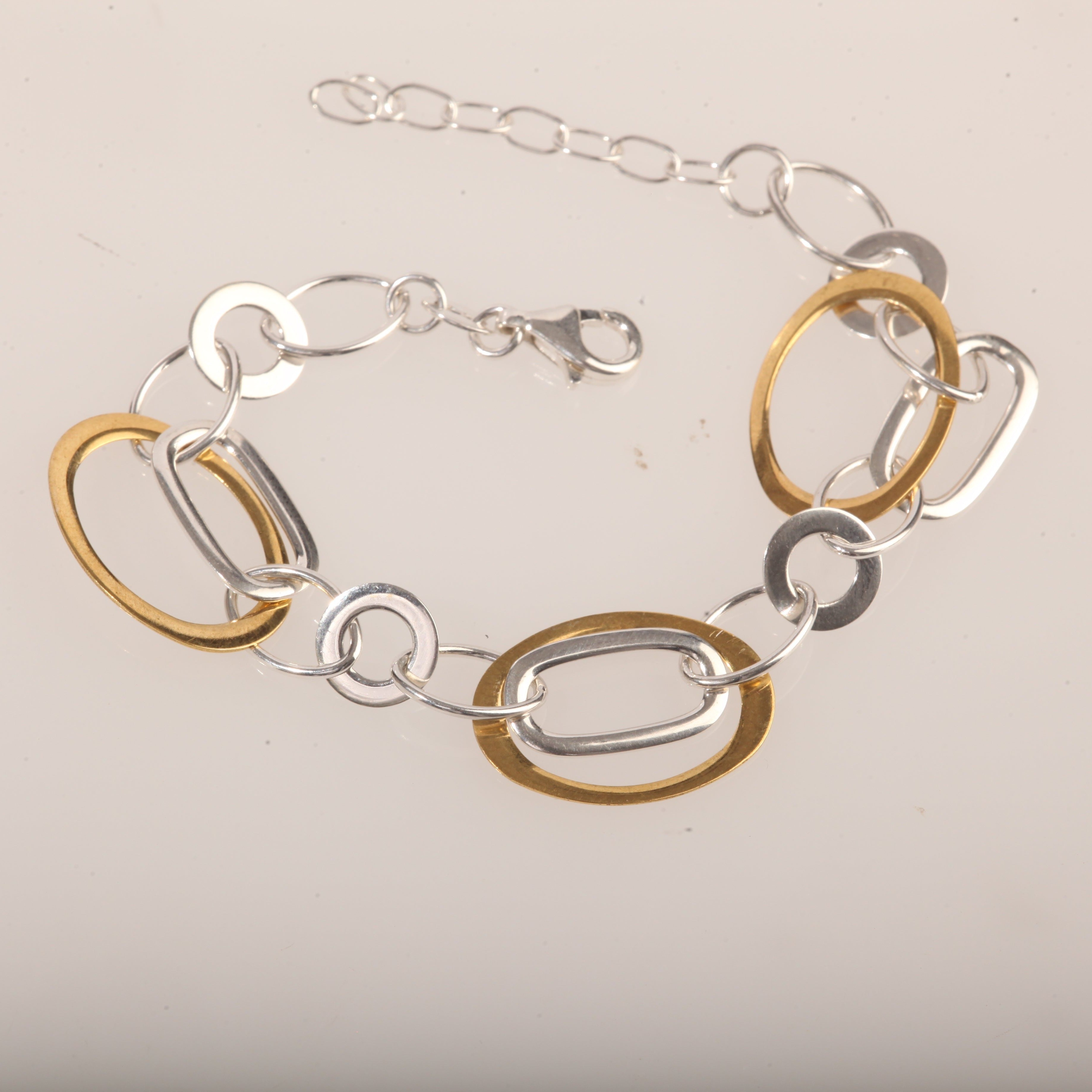 Blisse Allure Two Tone Pear Shaped Link Bracelet