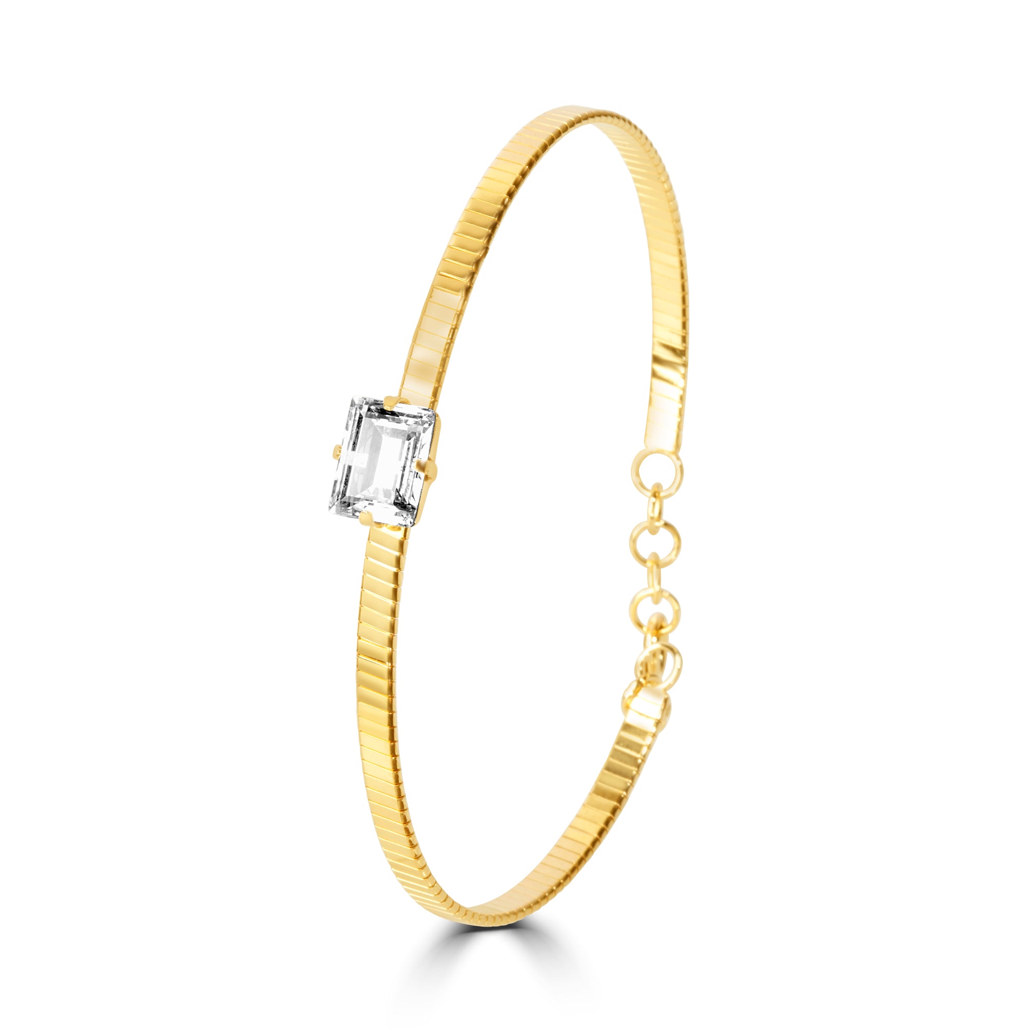 Blisse Allure Luxury Gold Bracelet with Emerald-Cut Diamond