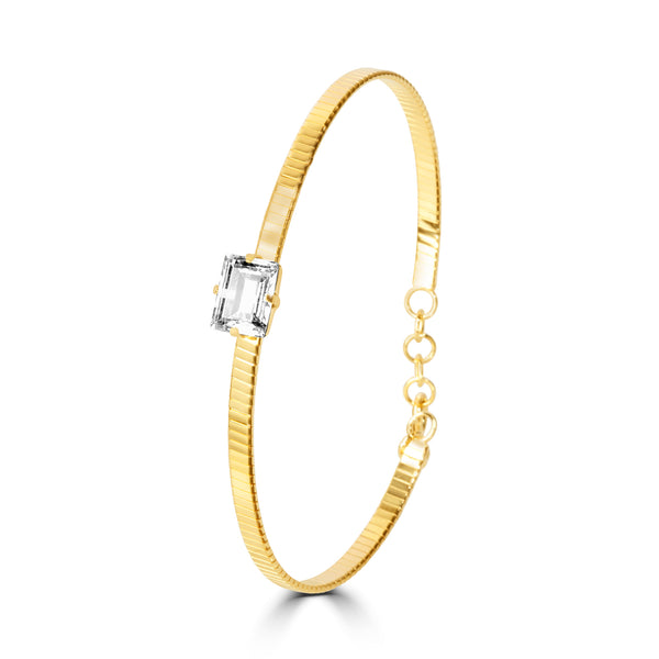 Blisse Allure Luxury Gold Bracelet with Emerald-Cut Diamond