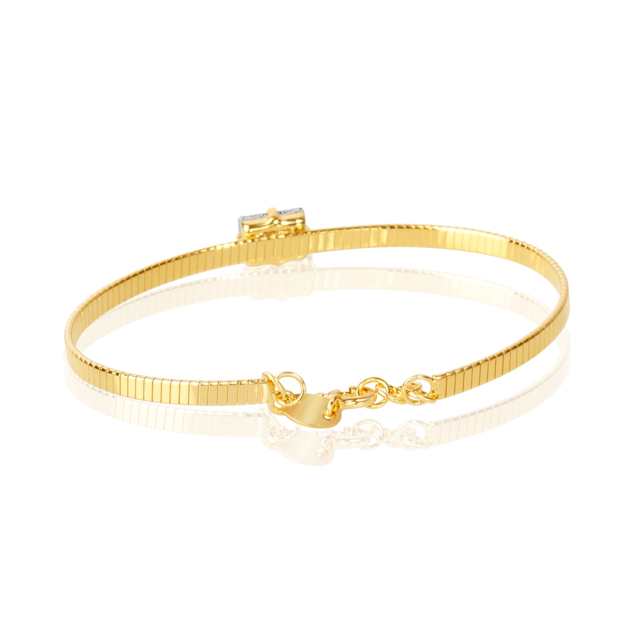 Blisse Allure Luxury Gold Bracelet with Emerald-Cut Diamond