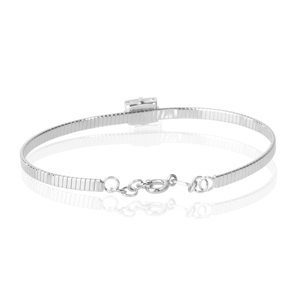 Blisse Allure Luxury Silver Bracelet with Emerald-Cut Diamond