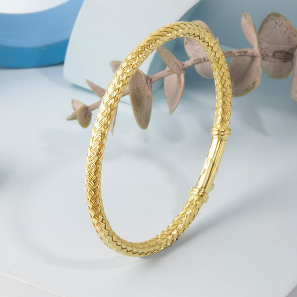 Blisse Allure Timeless Gold Vermeil Bangle with Braided Texture