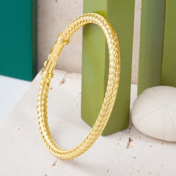 Blisse Allure Timeless Gold Vermeil Bangle with Braided Texture