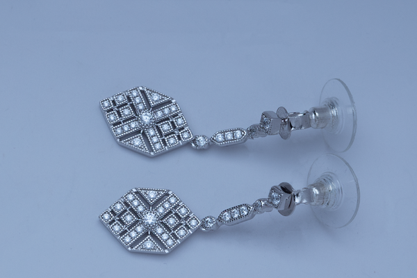 BLISSE ALLURE 925 STERLING SILVER WITH WHITE CZ EARRING