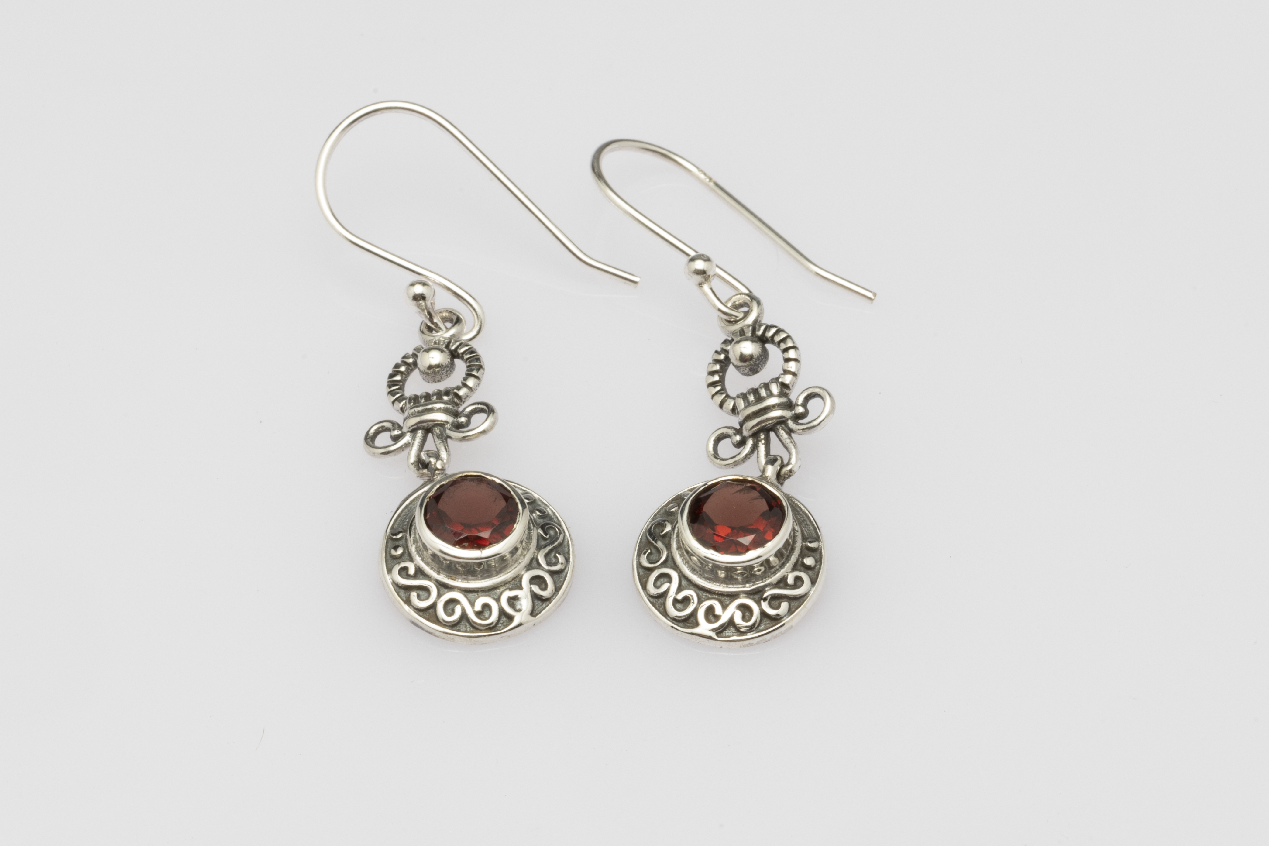 Blisse Allure Sterling Silver Circular Dangler earrings.