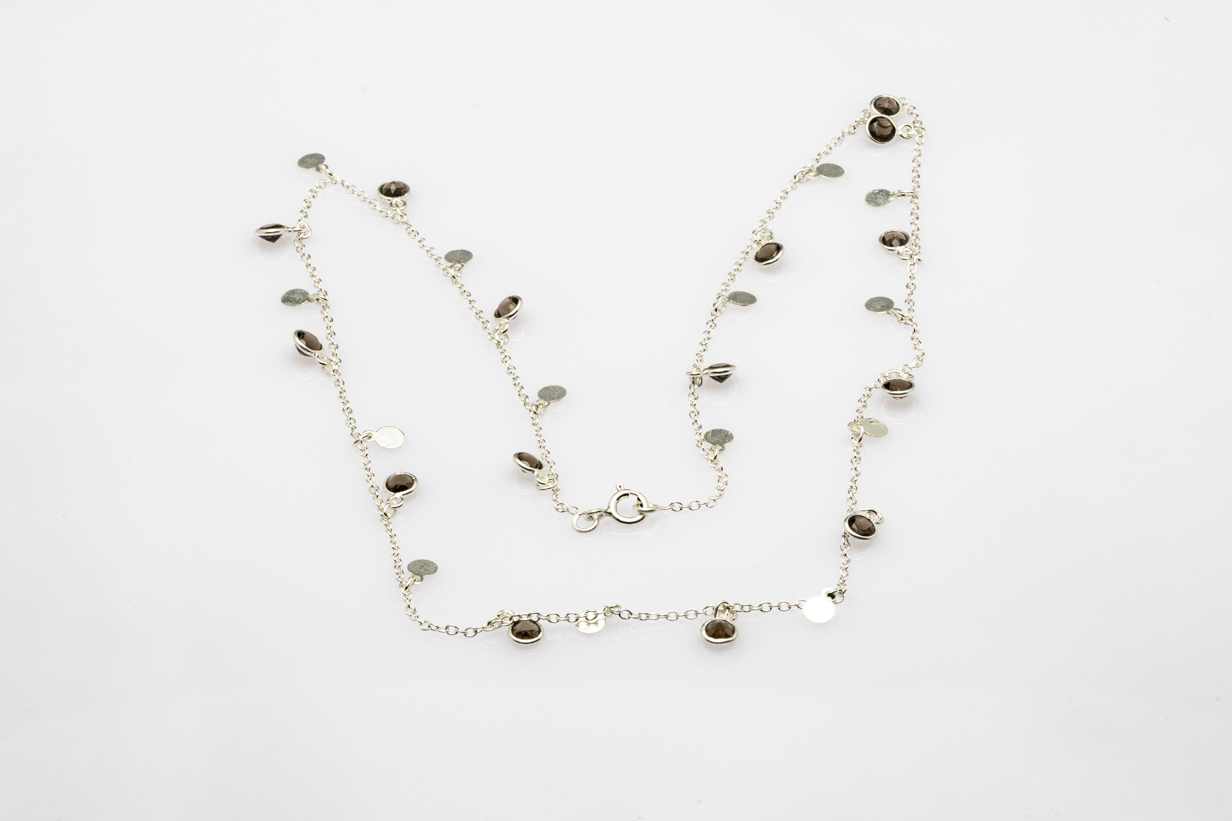 Blisse Allure Sterling Silver Necklace Chain with Semi precious stone charms