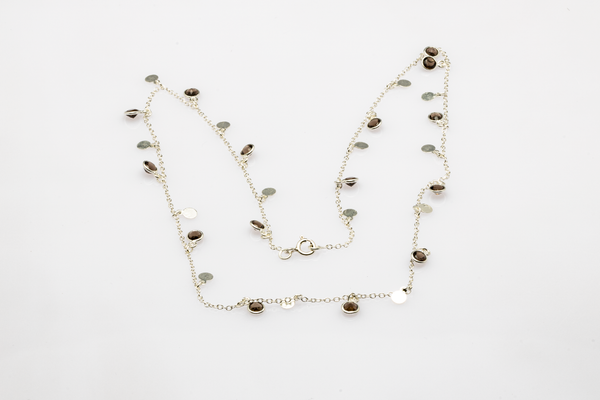 Blisse Allure Sterling Silver Necklace Chain with Semi precious stone charms