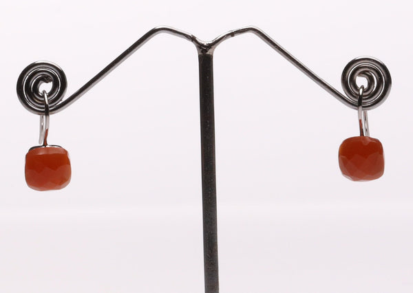 Blisse Allure Sterling Silver Carnelian Stone Drop Earring