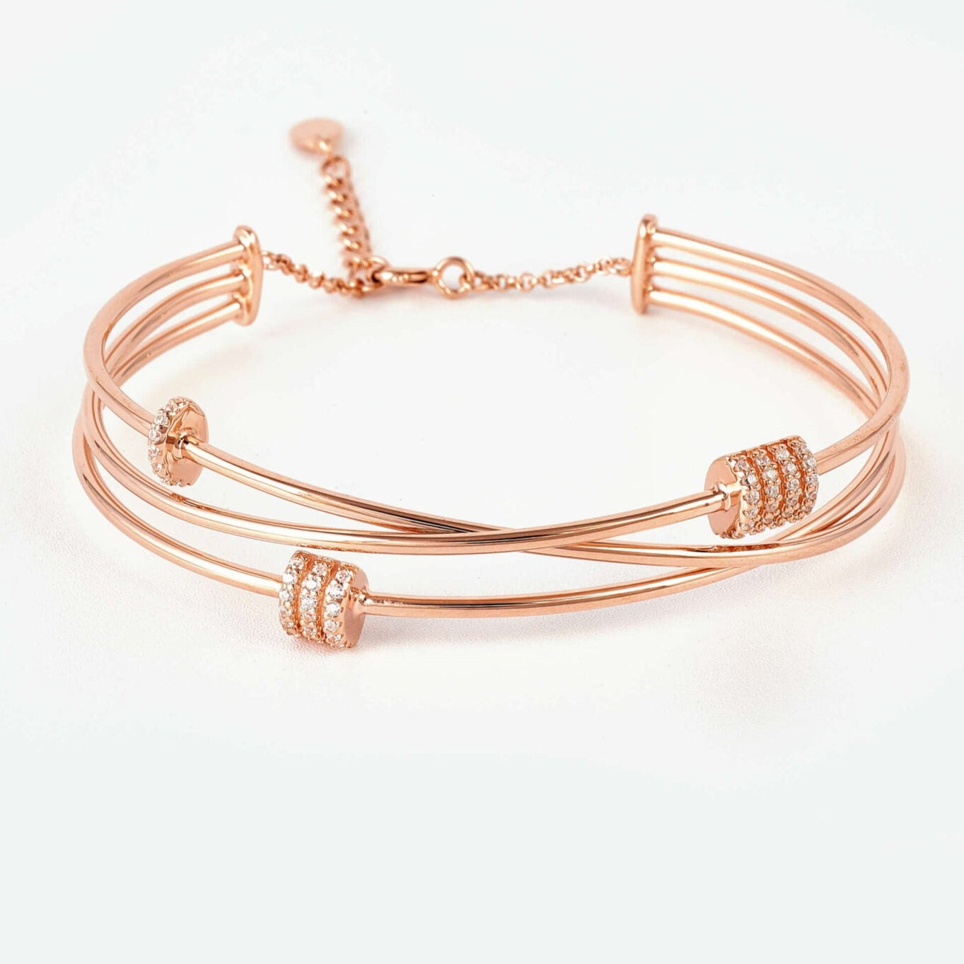 Blisse Allure 925 Sterling Silver Rose Gold Bracelet