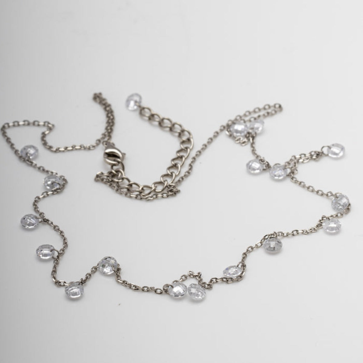 Blisse Allure 925 Sterling Silver White Crystal Necklace