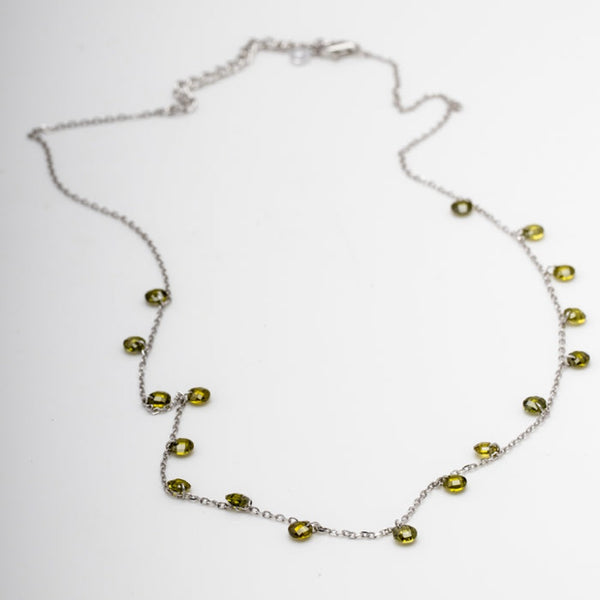 Blisse Allure 925 Sterling Silver Green Crystal Necklace