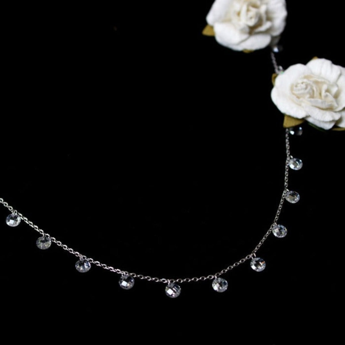 Blisse Allure 925 Sterling Silver White Crystal Necklace