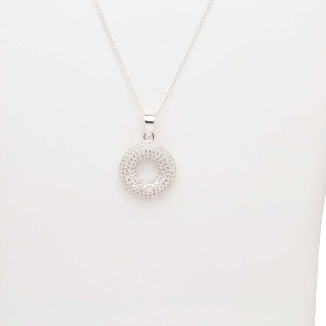 Blisse Allure 925 Sterling Silver Doughnut Pendent Necklace