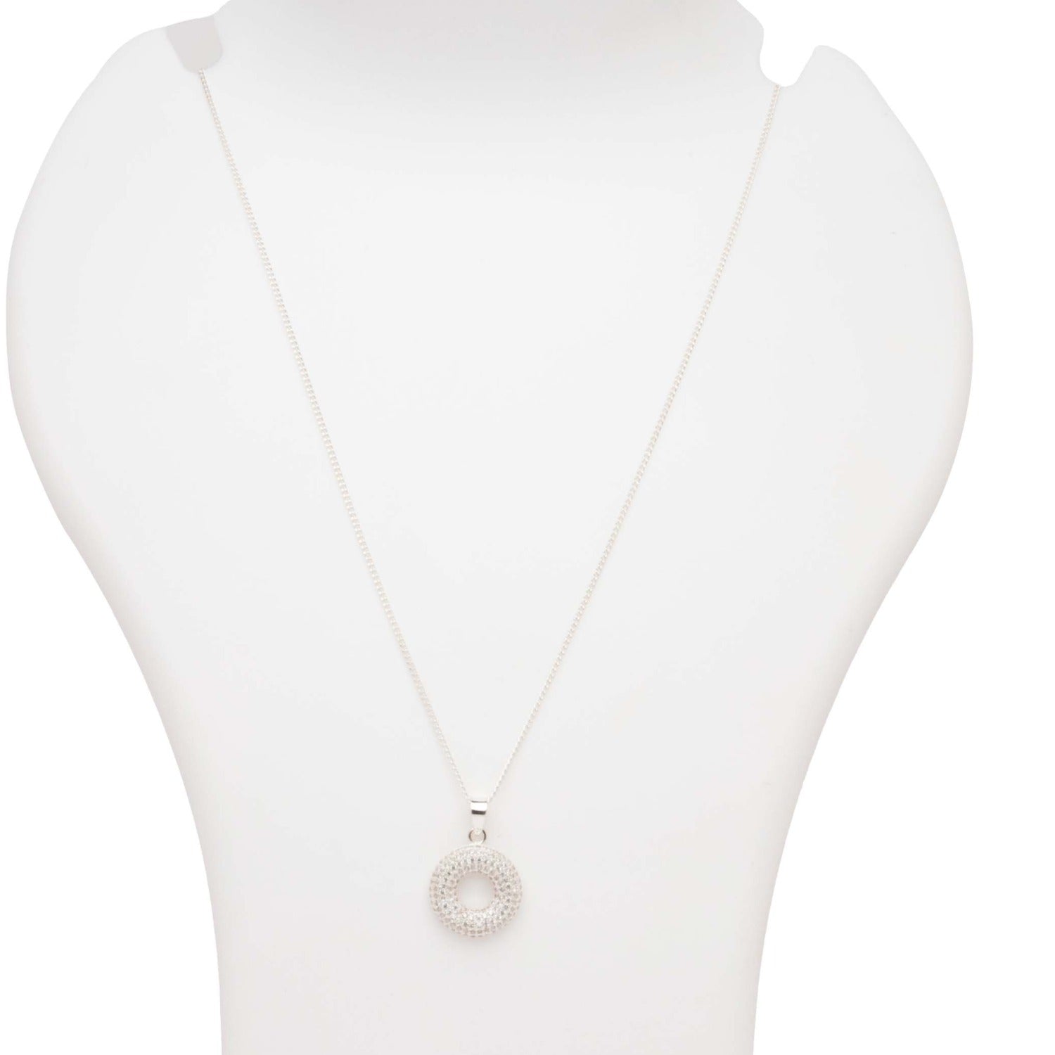 Blisse Allure 925 Sterling Silver Doughnut Pendent Necklace