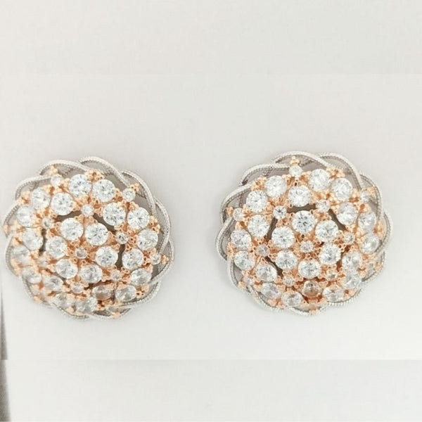 Blisse Allure 925 Sterling Silver White CZ Stud Earrings