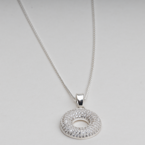 Blisse Allure 925 Sterling Silver Doughnut Pendent Necklace