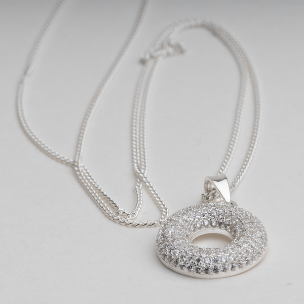 Blisse Allure 925 Sterling Silver Doughnut Pendent Necklace