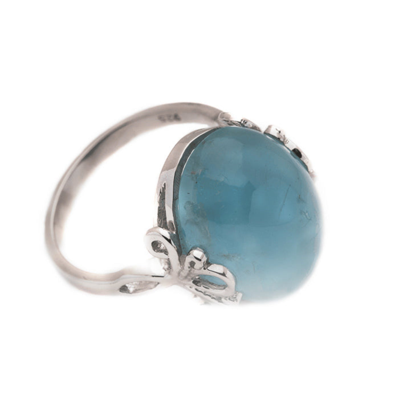 Blisse Allure 925 Sterling Aquamarine Semi Precious Silver Finger Ring