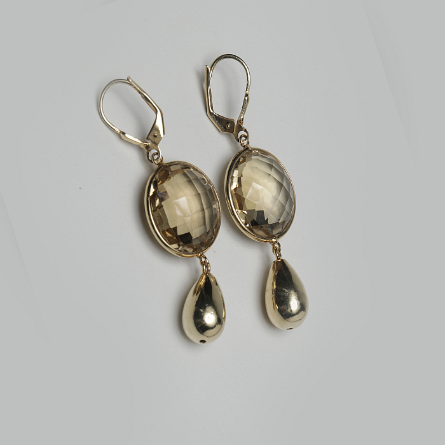 Blisse Allure 925 Sterling Citrine with Gold Finish Semi Precious Silver Earrings