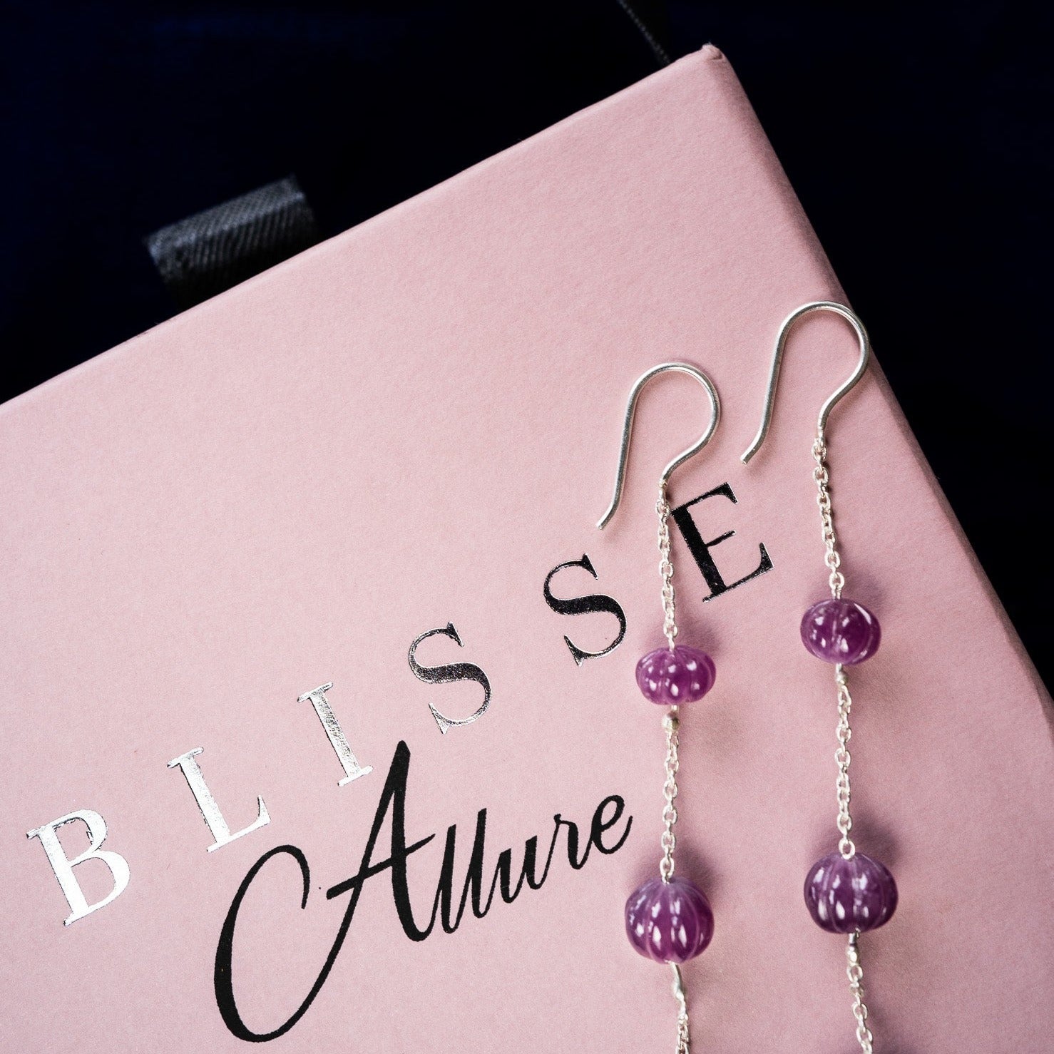 Blisse Allure 925 Sterling Tourmaline Silver Drop Earrings