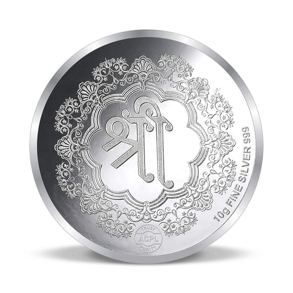 BLISSE ALLURE 999 GANESHA LAKSHMI AND SARASWATI JI SILVER COIN 10 GM