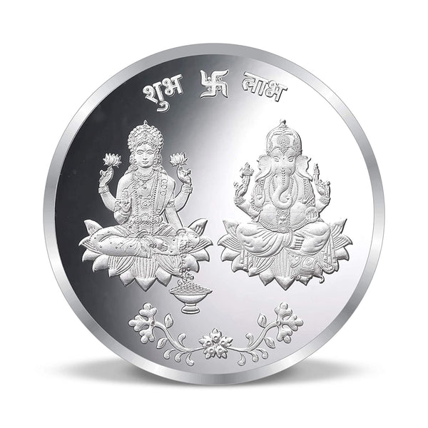 BLISSE ALLURE 999 LAKSHMI GANESHA SILVER COIN 10 GM