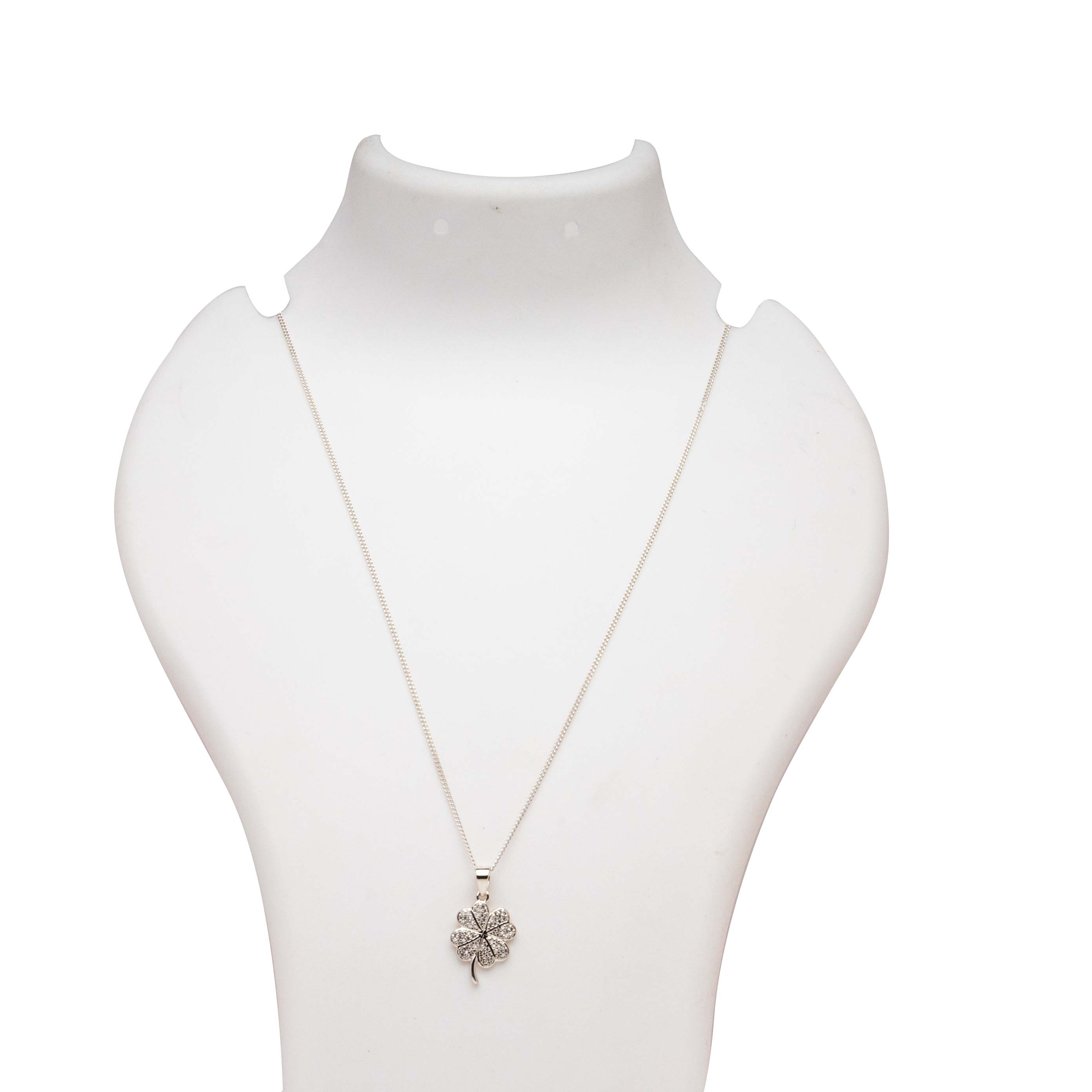 Chanel Vintage Clover Pendant Necklace Metal Gold 22673678
