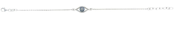 Blisse Allure 925 Sterling CZ Evil Eye Silver Rakhi For Your Brother