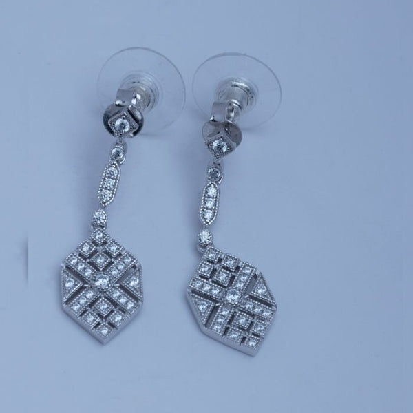 BLISSE ALLURE 925 STERLING SILVER WITH WHITE CZ EARRING