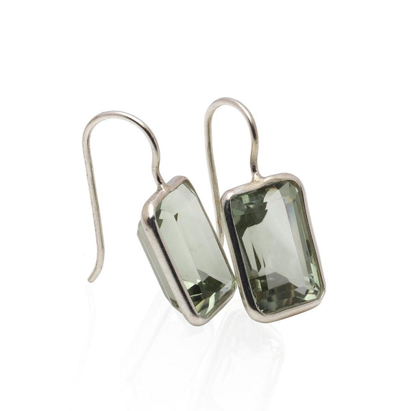 Blisse Allure 925 Sterling Green Amethyst Silver Earrings