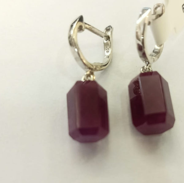 Blisse Allure Sterling Silver Ruby Drop Earring