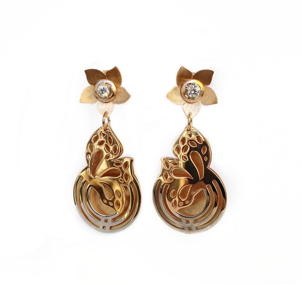 Blisse Allure 925 Rose Gold Floral Sterling Silver Earring