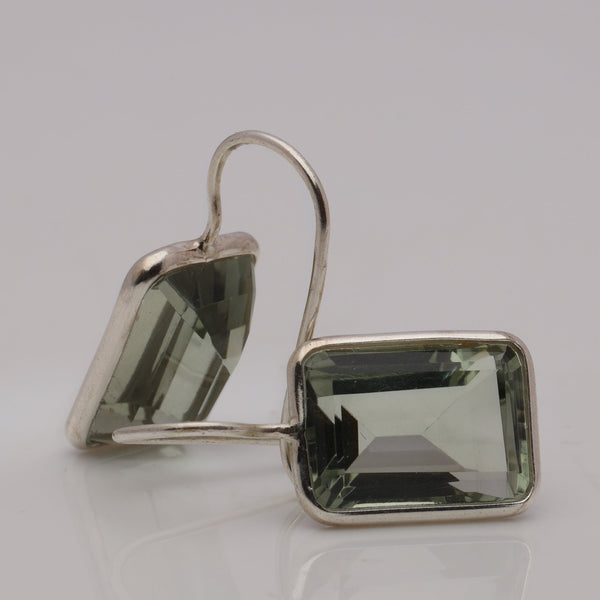 Blisse Allure 925 Sterling Green Amethyst Silver Earrings