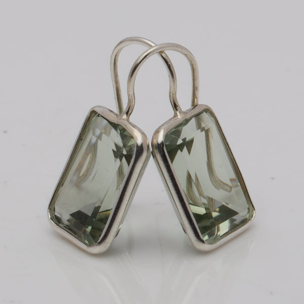 Blisse Allure 925 Sterling Green Amethyst Silver Earrings